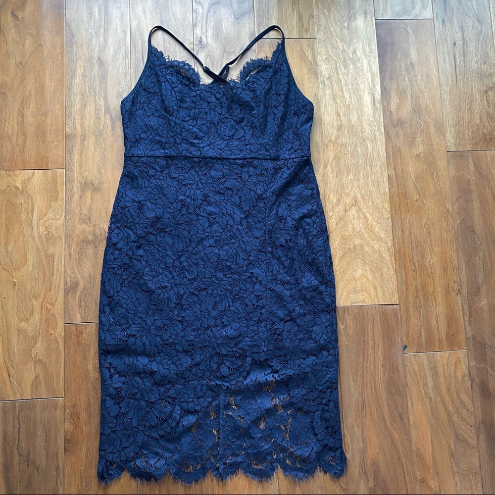 *SOLD*Lulu's Flirting with Desire Navy Blue Lace - Picture 4 of 15